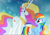 Size: 2000x1414 | Tagged: safe, artist:ktechnicolour, rainbow dash, sunny daze (g3), alicorn, pegasus, pony, g3, g4