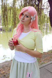 Size: 900x1350 | Tagged: safe, artist:mikamisama, fluttershy, human, g4, cosplay, irl, irl human, photo, solo