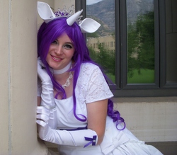 Size: 800x702 | Tagged: safe, artist:glyfy, rarity, human, g4, clothes, cosplay, gloves, irl, irl human, photo, solo