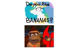 Size: 1280x800 | Tagged: safe, princess celestia, g4, banana, do you like bananas?, donkey kong, donkey kong country