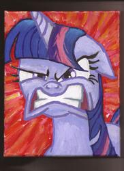 Size: 1700x2338 | Tagged: safe, artist:pwnyville, twilight sparkle, g4, angry, ears back, female, frown, glare, gritted teeth, portrait, rage, solo