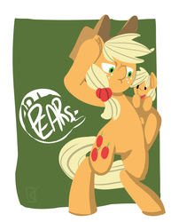 Size: 875x1134 | Tagged: safe, artist:fauxsquared, applejack, g4, pearjack, simple background, speech bubble