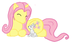 Size: 365x227 | Tagged: safe, artist:isaunter, angel bunny, fluttershy, g4