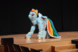 Size: 6016x4000 | Tagged: safe, artist:madhamstercostumes, rainbow dash, human, g4, cosplay, fursuit, irl, irl human, photo, solo