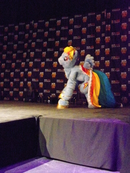 Size: 3000x4000 | Tagged: safe, artist:madhamstercostumes, rainbow dash, human, g4, cosplay, fursuit, irl, irl human, photo, solo