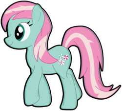 Size: 1315x1192 | Tagged: safe, artist:thebadwolfdoctor, minty, earth pony, pony, g3, g4, black outlines, female, g3 to g4, generation leap, mare, simple background, solo, transparent background