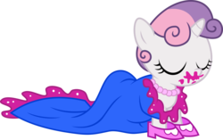 Size: 5000x3144 | Tagged: safe, artist:missbeigepony, sweetie belle, for whom the sweetie belle toils, g4, 5-year-old sweetie belle, clothes, cute, diasweetes, dress, female, lipstick, shoes, simple background, solo, transparent background, vector