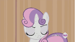 Size: 1920x1080 | Tagged: safe, screencap, sweetie belle, for whom the sweetie belle toils, g4, angry, animated, cute, cute when angry, death stare, diasweetes, female, gritted teeth, growling, hub logo, hubble, looking at you, madorable, solo, sweetie belle is not amused, the hub, wrath