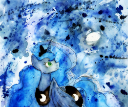 Size: 1579x1321 | Tagged: safe, artist:chiuuchiuu, princess luna, g4, female, solo, traditional art