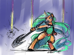 Size: 1000x750 | Tagged: safe, artist:noben, pony, unicorn, bipedal, league of legends, minion, ponified, solo, soraka, starfall