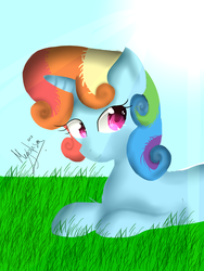 Size: 1500x2000 | Tagged: safe, artist:megaisa, rainbow dash, sweetie belle, g4, female, fusion, solo