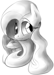 Size: 893x1237 | Tagged: safe, artist:dotkwa, fluttershy, g4, female, grayscale, monochrome, solo