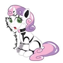 Size: 500x500 | Tagged: safe, artist:awkwardly-handsome, sweetie belle, pony, robot, robot pony, unicorn, g4, female, filly, foal, hooves, horn, open mouth, simple background, sitting, solo, sweetie bot, transparent background