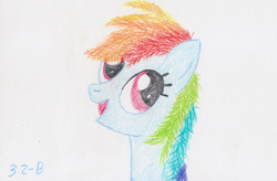 Size: 1232x809 | Tagged: safe, artist:nightfly19, rainbow dash, g4, female, solo, traditional art