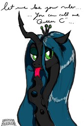 Size: 853x1280 | Tagged: safe, artist:aerialift, queen chrysalis, changeling, changeling queen, g4, female, hoof licking, hooves, licking, solo, tongue out