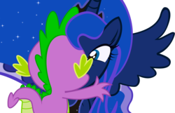Size: 1588x1020 | Tagged: dead source, safe, artist:twilightpoint, hundreds of users filter this tag, princess luna, spike, g4, kissing, ship:spiluna, shipping, show accurate, simple background, transparent background, vector