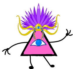 Size: 625x586 | Tagged: safe, for whom the sweetie belle toils, g4, bill cipher, gravity falls, headress, illuminati, male, weird