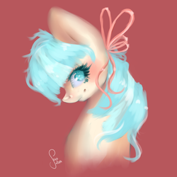 Size: 2000x2000 | Tagged: safe, artist:saoiirse, coco pommel, g4, female, high res, portrait, ribbon, solo