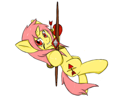 Size: 800x600 | Tagged: safe, artist:pi9o, oc, oc only, pony, unicorn, arrow, bow (weapon), bow and arrow, simple background, solo