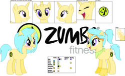 Size: 988x606 | Tagged: safe, artist:fernkitty2, ponified, reference sheet, zumba, zumba fitness