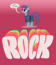 Size: 1050x1225 | Tagged: safe, artist:docwario, maud pie, earth pony, pony, g4, female, i wanna rock, singing, solo, song reference, spongebob squarepants, the spongebob squarepants movie, twisted sister