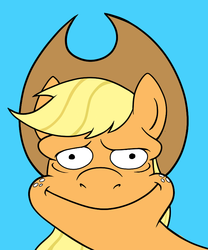 Size: 665x800 | Tagged: safe, applejack, g4, and it's already shit, blursed image, creepy, female, male, meme, moe syzlak, solo, the simpsons