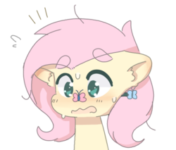 Size: 470x400 | Tagged: safe, artist:homerunakenny, fluttershy, butterfly, g4, female, solo, thick eyebrows, wavy mouth