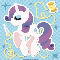 Size: 1346x1347 | Tagged: safe, artist:kleekay423, rarity, g4, female, needle, solo, spool