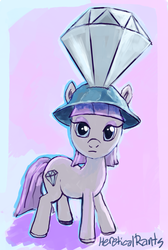 Size: 500x743 | Tagged: safe, artist:hereticalrants, maud pie, g4, female, hat, solo, wrong cutie mark