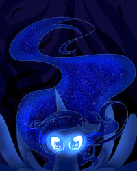 Size: 1000x1250 | Tagged: artist needed, safe, artist:lunasgardenofshadows, princess luna, g4, female, glowing eyes, solo