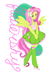 Size: 2070x2898 | Tagged: safe, artist:littlemissvi, fluttershy, equestria girls, g4, clothes, female, high res, skirt, solo, tank top