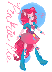 Size: 2070x2898 | Tagged: safe, artist:littlemissvi, pinkie pie, equestria girls, g4, clothes, female, high res, skirt, solo