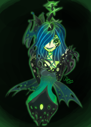 Size: 2070x2898 | Tagged: safe, artist:littlemissvi, queen chrysalis, human, g4, female, high res, humanized, solo