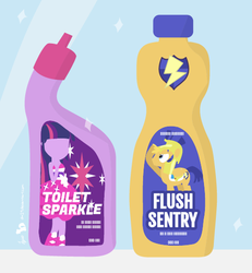 Size: 488x527 | Tagged: safe, artist:dm29, flash sentry, twilight sparkle, equestria girls, g4, cleaning product, customized toy, design, duo, flush sentry, pun, toilet cleaner, toilet humor, toilet sparkle
