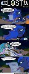 Size: 1300x3341 | Tagged: safe, artist:bredgroup, princess celestia, princess luna, comic:celostia, g4, comic, death list, translation