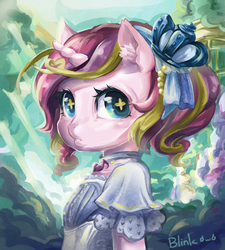 Size: 2840x3150 | Tagged: safe, artist:akamei, oc, oc only, oc:blink, clothes, female, filly, headdress, high res, lolita fashion, pixiv, solo