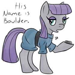 Size: 1000x1000 | Tagged: safe, artist:electricexploder, boulder (g4), maud pie, g4, female, solo