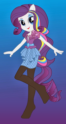 Size: 654x1222 | Tagged: safe, artist:zoevulpez, edit, rarity, equestria girls, g4, my little pony equestria girls: rainbow rocks, clothes, female, missing shoes, rainbow rocks outfit, solo, stockings