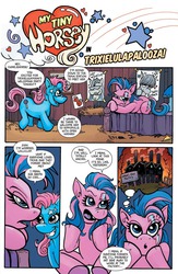 Size: 663x1019 | Tagged: safe, trixie, earth pony, pony, g4, bed, charliehorse, comic, dynamite entertainment, lolliclop, my little phony, parody, preview