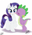 Size: 700x763 | Tagged: safe, artist:paburrito, artist:pia-sama, rarity, spike, dragon, pony, unicorn, g4, :o, blushing, cheek kiss, cute, duo, female, kissing, male, ship:sparity, shipping, straight, surprise kiss, surprised