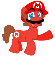 Size: 195x200 | Tagged: safe, pony, mario, ponified, solo, super mario bros.