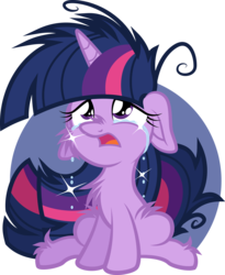 Size: 6000x7324 | Tagged: safe, artist:agamnentzar, twilight sparkle, pony, unicorn, g4, absurd resolution, crying, cute, female, filly, fluffy, foal, simple background, solo, transparent background, unicorn twilight