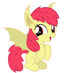 Size: 6000x6000 | Tagged: safe, artist:magister39, apple bloom, bat pony, pony, g4, absurd resolution, adorabloom, bat ponified, bloombat, cute, ear tufts, female, filly, foal, race swap, simple background, solo, transparent background, vector