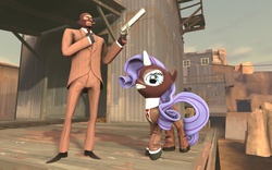 Size: 1024x640 | Tagged: safe, artist:d4rkm4nolo, rarity, g4, 3d, crossover, gentleman, rarispy, source filmmaker, spy, spy (tf2), team fortress 2