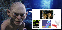 Size: 1781x872 | Tagged: safe, edit, screencap, trixie, g4, equation, frodo, frodo baggins, gollum, lord of the rings, rebus, samwise gamgee, speech bubble, wicked