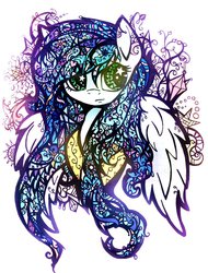 Size: 779x1025 | Tagged: safe, artist:twistedmindbrony, oc, oc only, oc:snow sky, pegasus, pony, solo, stained glass, wingding eyes