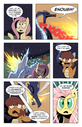 Size: 1280x1978 | Tagged: safe, artist:karzahnii, fluttershy, whimsey weatherbe, oc, g3, g3.5, g4, comic, dragoness, fight, g3.5 to g4, generation leap, tales from ponyville, the stare