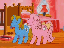 Size: 718x540 | Tagged: safe, screencap, baby half note, baby lofty, baby ribbon, baby tiddley-winks, earth pony, pegasus, pony, unicorn, g1, little piece of magic, my little pony 'n friends, :o, animated, baby hawwlf note, baby loftybetes, baby ribbon winked in, baby ribbon winked out, baby ribbondorable, baby tiddlybetes, bed, bookshelf, bow, checkers, cute, easter egg, female, frown, glowing horn, horn, invisible, looking up, lullabye nursery, magic, magic fail, mare, not all here, oops, open mouth, scared, shocked, surprised, tail bow, tail wag, tail wiggle, talking, teleportation, teleportation mishap, toy, wat, wide eyes, winking out, worried