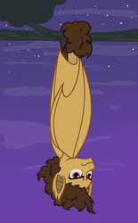 Size: 1192x1920 | Tagged: safe, artist:fillyblue, cheese sandwich, bat pony, pony, g4, cheesebat, male, race swap, solo, upside down