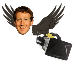 Size: 465x396 | Tagged: safe, that friggen eagle, g4, bad pun, drama, mark zuckerberg, metaphor, oculus rift, wat